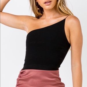 Princess Polly Zoha One Shoulder Top Black